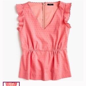 J. Crew Swiss Dot Peplum Top